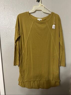 Umgee Olive Green Long Sleeve Tunic Dress